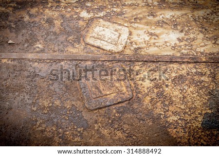 Wall surface old Stainless steel sheet rust and corrosion pattern and background