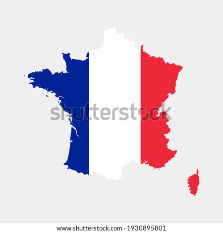 France outline with flag clipped on it