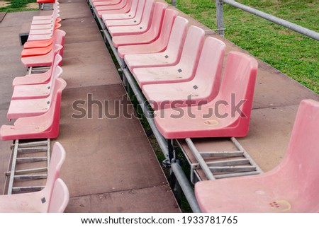 Empty grandstand in an aoutdoor padle court. Pádel court. Selective focus. Stock fotó © 