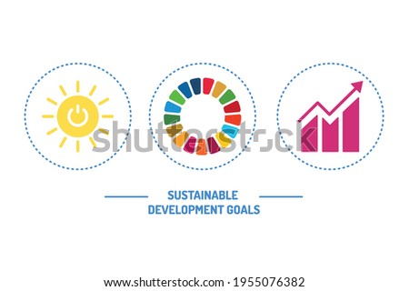 Corporate social responsibility sign. Sustainable Development Goals illustration. SDG signs. Pictogram for ad, web, mobile app, promo. Vector illustration element.