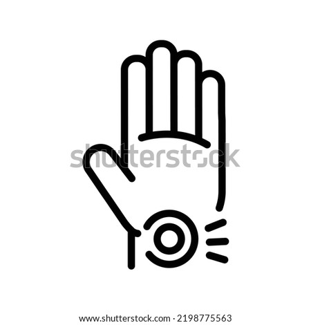 Carpal tunnel syndrome CTS сolor line icon. Pictogram for web page.