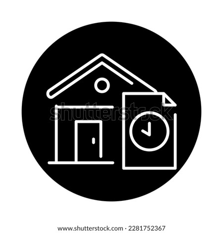 Mortgage rental black line icon. Real estate. 24 hour rent service