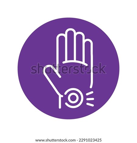 Carpal tunnel syndrome CTS сolor line icon. Pictogram for web page.