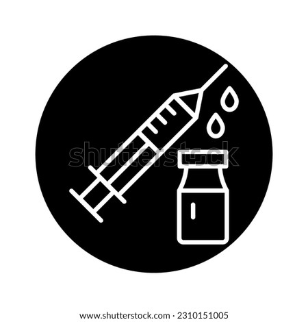 Drug injection color line icon. Isolated vector element. Outline pictogram for web page, mobile app, promo