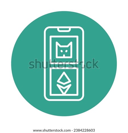 Game assets store color line icon. Digital crypto art. Outline pictogram for web page, mobile app, promo