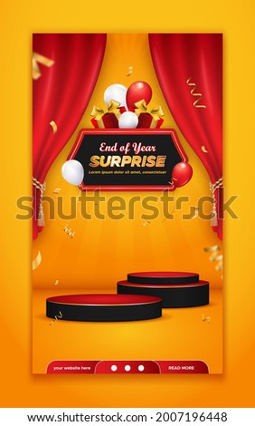 End of year surprise contest invitation social media story template