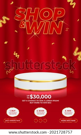 Shop and win invitation contest poster template