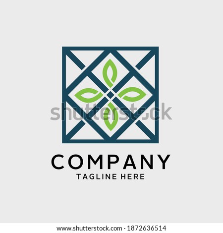 simple logo design trellis with leaves. This logo design is suitable for project.