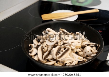 Similar – Image, Stock Photo Senior woman preparing mushrooms