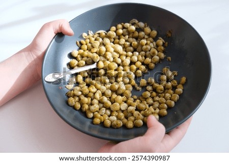 Similar – Image, Stock Photo Child holding green pepper