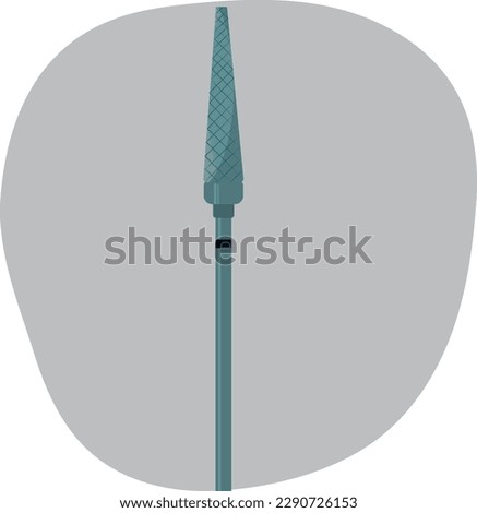 Dental thin bur close-up. High quality vector illustration.