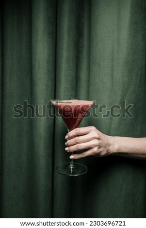 Similar – Image, Stock Photo Tasty cold red cocktail on table