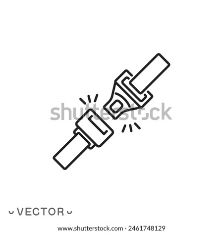 Seat belt line icon. Simple outline style. Seatbelt, safety, car, fasten, buckle, linear, logo, plane, precaution concept. thin line symbol isolated on white background, eps 10 vector illustration