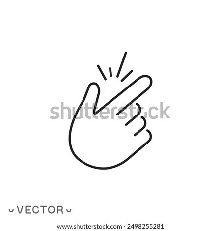 simple icon, finger snapping thin line symbol isolated on white background, editable stroke eps 10 vector illustration