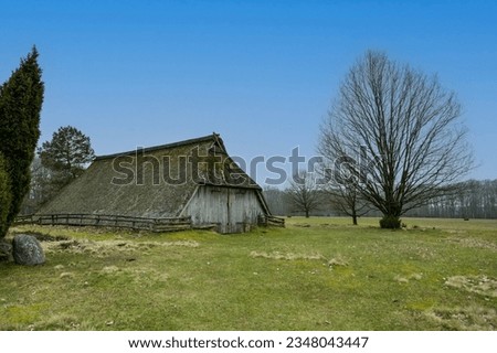 Similar – Image, Stock Photo Vacant house , lowered shutter with a sticker and the request to occupy the house.