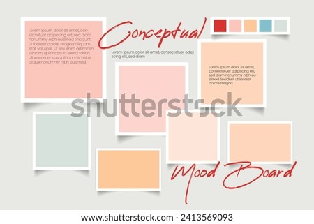 Conceptual colorful image mood board	