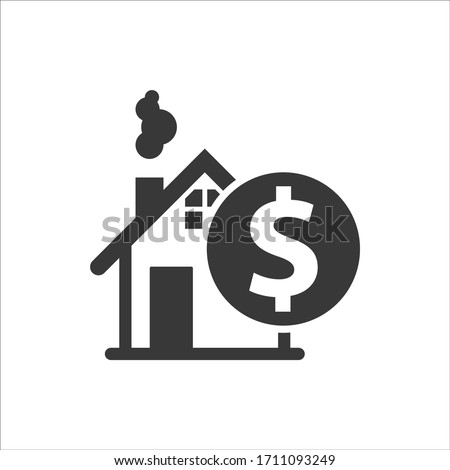 Flat vector icon illustration of Real State Property Value. Home Value Icon.