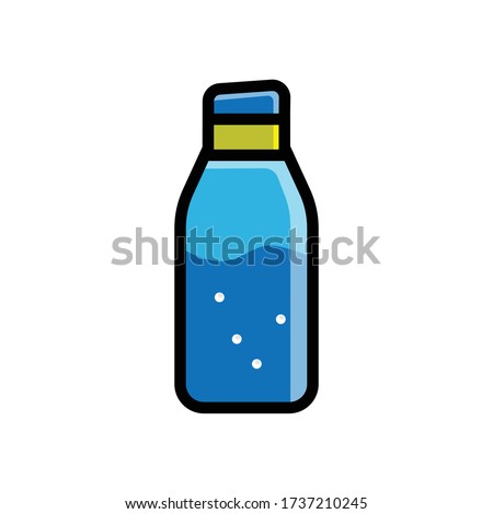 illustration graphic vector is object of blue tumblr filled with water. Perfect for object for magazine, flyer, web design or promo in social media.