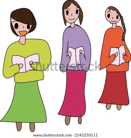 Illustration of the figure which three women read aloud