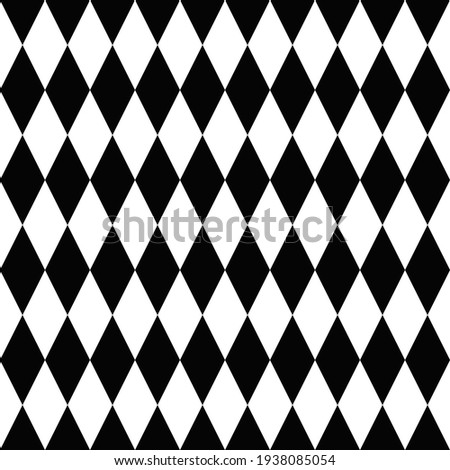 Rhompbuses Black And White Pattern. Simple Rhombuses Checkered Pattern.