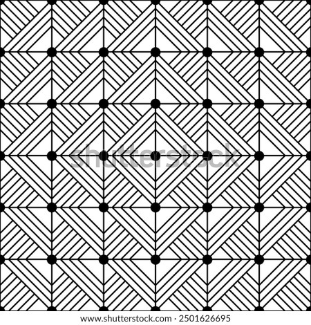 Geometric monochrome tiles made of rhombuses. Texture tile wallpaper. Vector grid with rhombuses.