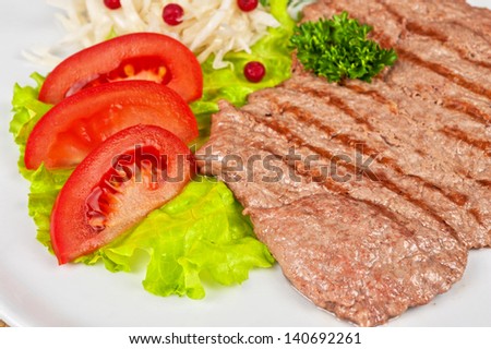 dish of meat chop with vegetable
