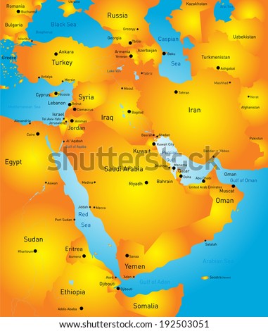 vector color map of Middle East country