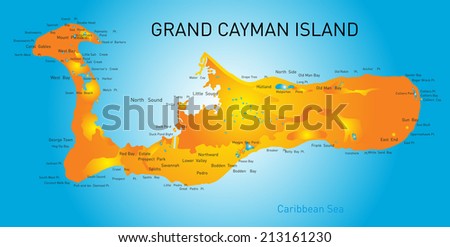 Grand Cayman islands vector map 