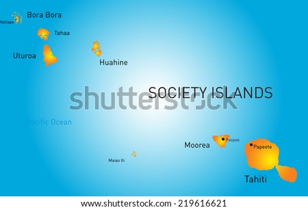 Vector color map of society island