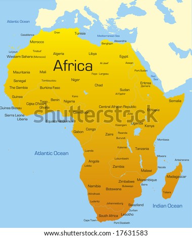 Abstract Map Of Africa Continent Stock Vector Illustration 17631583 ...