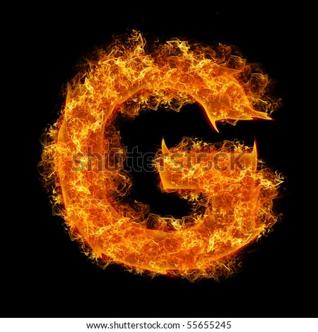 Fire Letter G On A Black Background Stock Photo 55655245 : Shutterstock