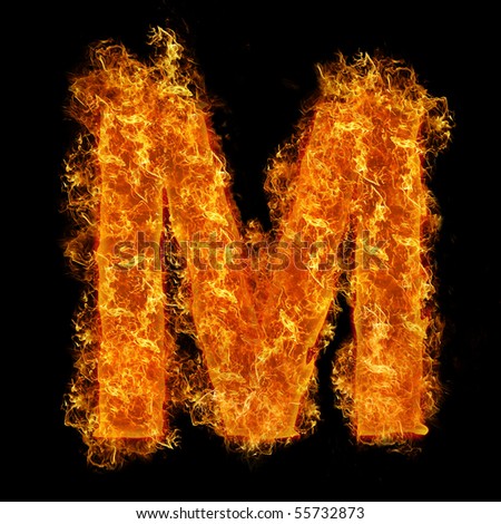 Fire Letter M On A Black Background Stock Photo 55732873 : Shutterstock