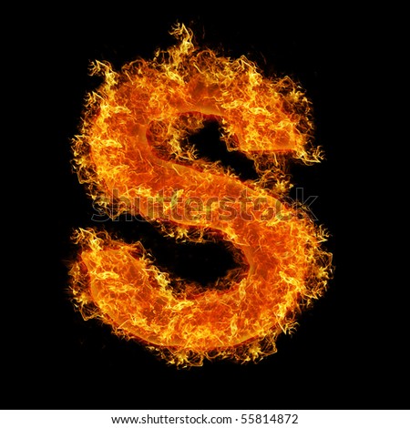 Fire Letter S On A Black Background Stock Photo 55814872 : Shutterstock