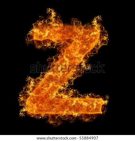 Fire Letter Z On A Black Background Stock Photo 55884907 : Shutterstock