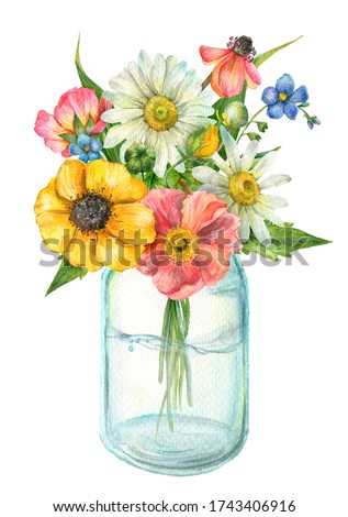 Similar – Image, Stock Photo colorful bouquet in vase on table with Lightleak