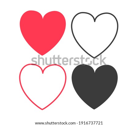 Collection of heart illustrations, set of love symbols, love symbol