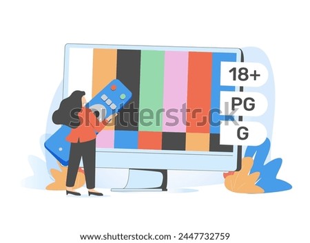 Content rating abstract concept vector illustration. Media and tv rating, content classification system, audience age limitation, censorship classification, games and apps abstract metaphor.