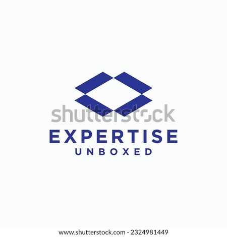 open box logo design vector silhouette illustration