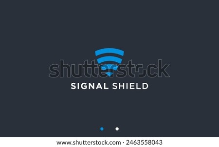 signal shield logo design vector silhouette illustration