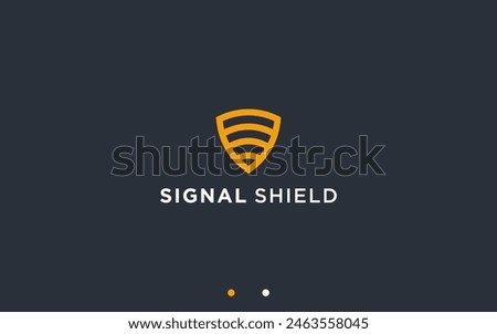 signal shield logo design vector silhouette illustration