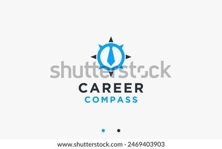 job compass logo design vector silhouette illustration
