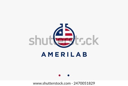 American Lab Logo Design Vector Silhouette Illustration