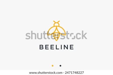 bee logo design vector silhouette illustration