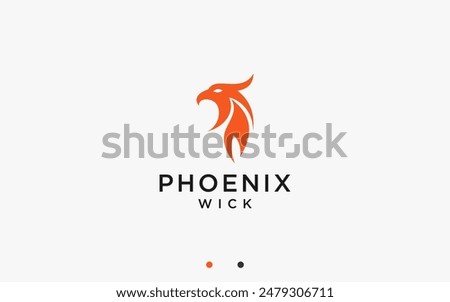 phoenix with candles logo design vector silhouette illustration