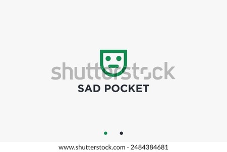 sad pocket logo design vector silhouette illustration