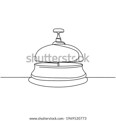 Continuous one line of reception bell in silhouette. Linear stylized. Minimal style.