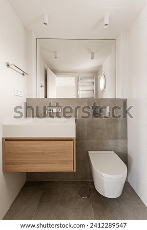 Similar – Image, Stock Photo Simple toilet with small sink