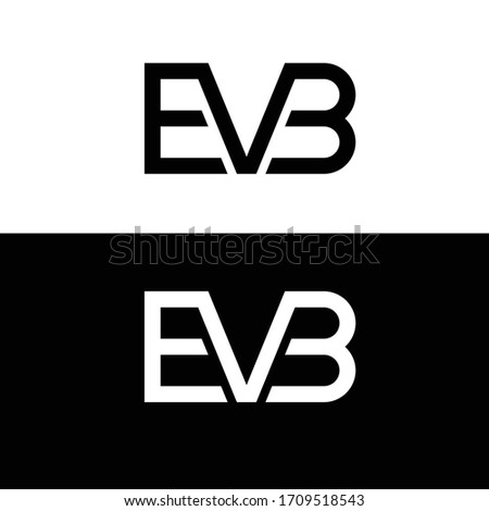 EVB MONOGRAM LOGO DESIGN ON BLACK AND WHITE BACKGROUNDS