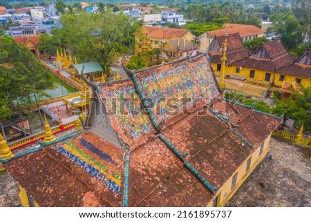 An Giang province, Vietnam - 01 May 2022: view of Xa Ton or Xvayton pagoda in Tri Ton town, one of the most famous Khmer pagodas in An Giang province, Mekong Delta, Vietnam Zdjęcia stock © 