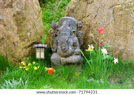 Indian ganesh statue in a yoga center